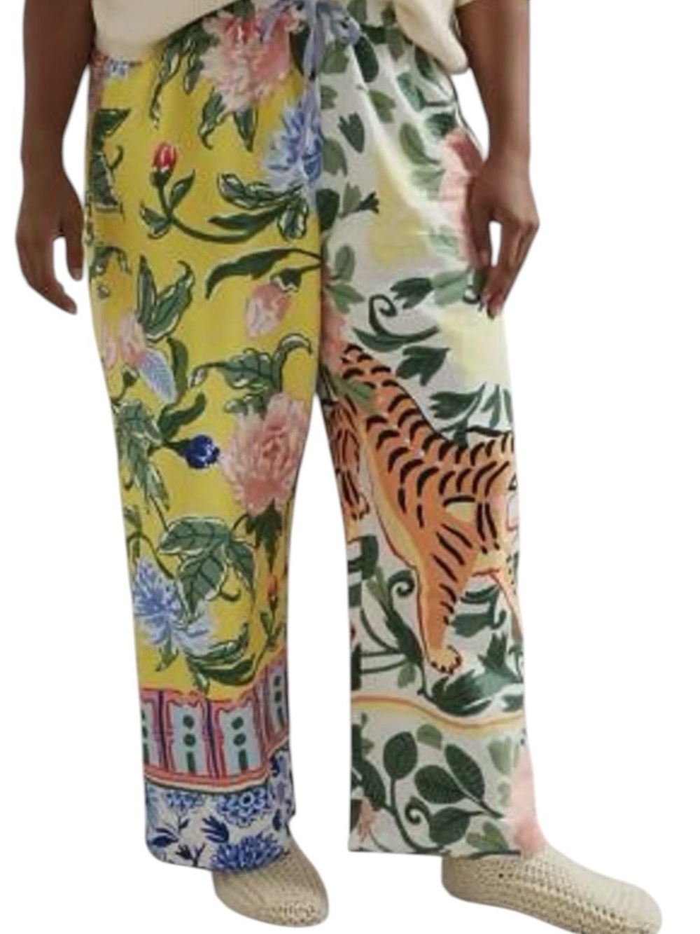 Anthropologie Lil Sire Tiger Floral Flannel Sleep Pants (only) Size S